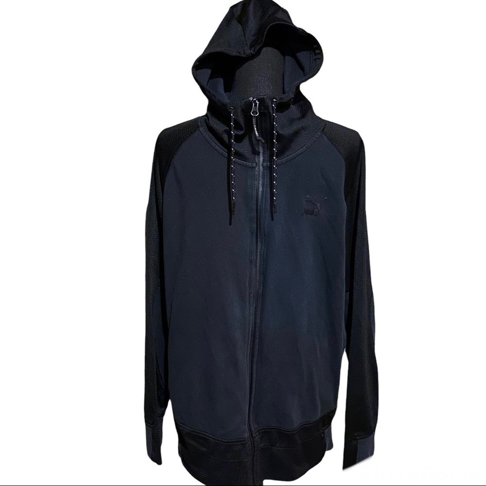 Puma Evo Full Zip Hooded Black Sweatshirt Top Men's L Large